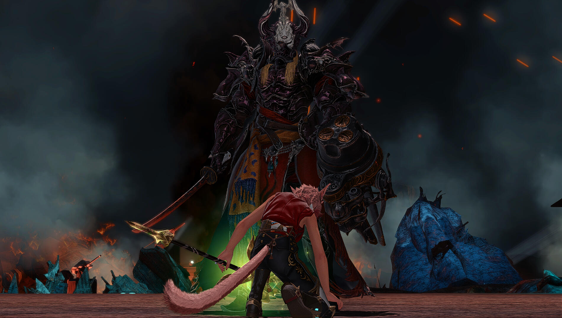 Tae'yong about to be cut down by Elidibus masquerading in Zenos's body. (age 27, 3 7AE)