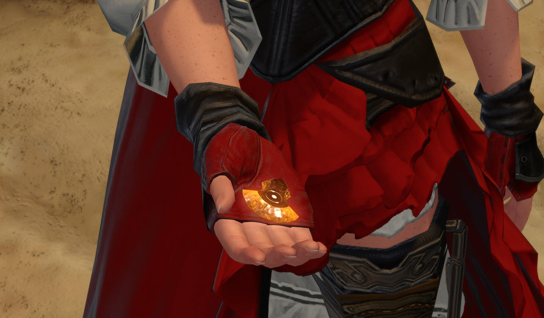 Tae'yong receiving Azem's memory crystal from the shade of Hythlodaeus in Amaurot.